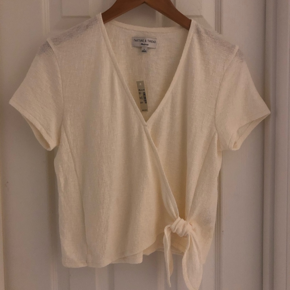 Madewell Texture & Thread Wrap-Tie Top (NWT)